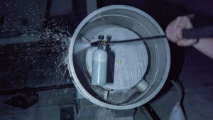 Grease fan unit cleaning